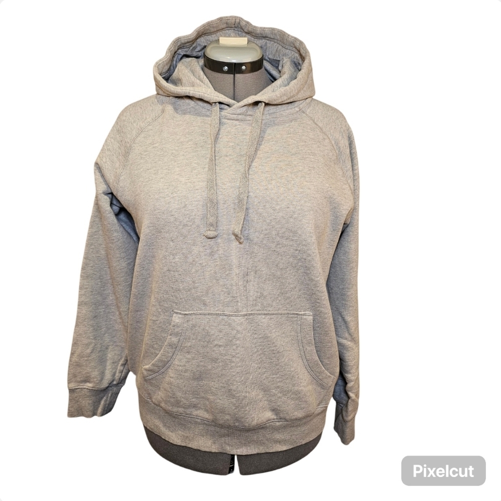 Sears grey raglan sleeve knit sweater hoodie men M US